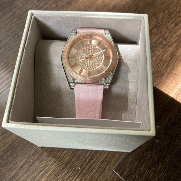 Michael Kors Rose Gold & Pink Three-Hand Watch